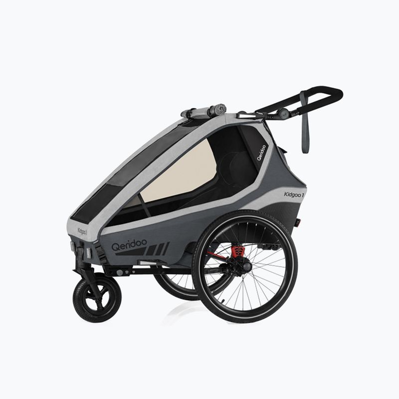 Rimorchio per bicicletta Qeridoo Kidgoo 1 grigio acciaio