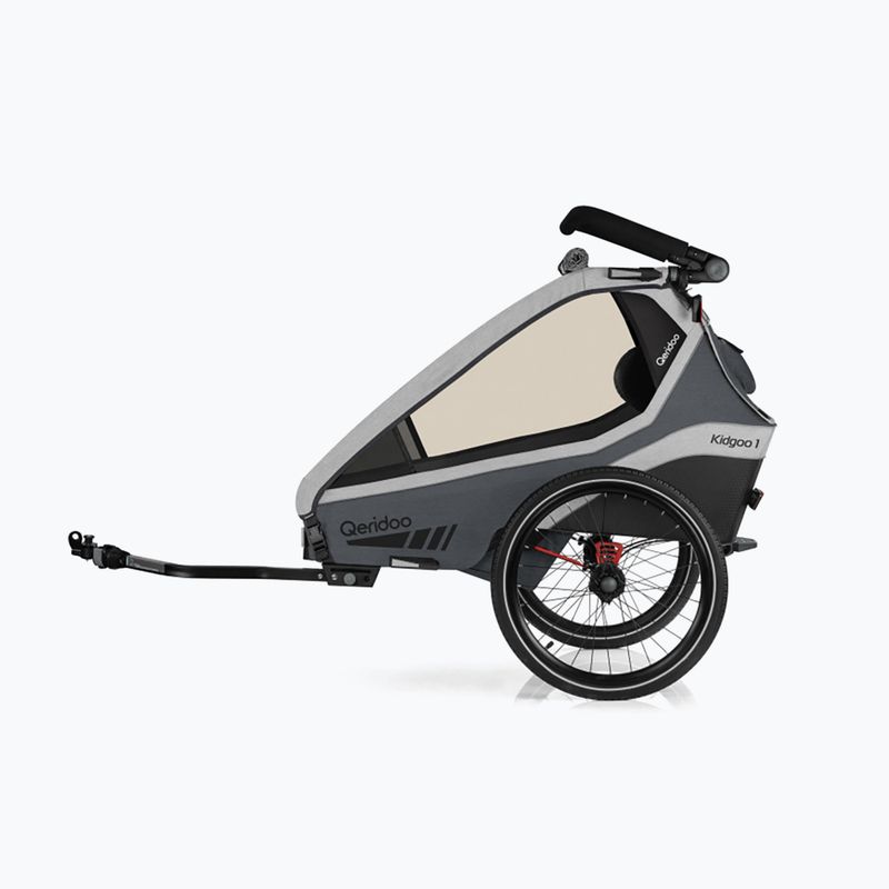 Rimorchio per bicicletta Qeridoo Kidgoo 1 grigio acciaio 2