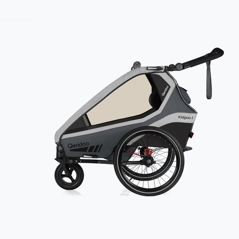 Rimorchio per bicicletta Qeridoo Kidgoo 1 grigio acciaio 3