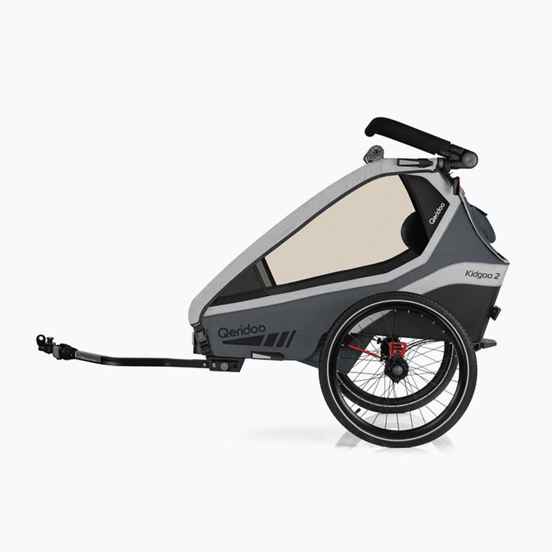 Rimorchio per bicicletta Qeridoo Kidgoo 2 grigio acciaio 2