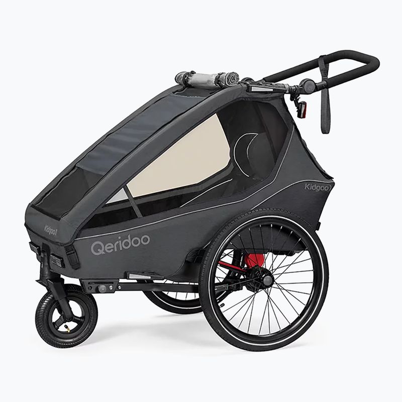 Qeridoo Kidgoo 1 rimorchio per bicicletta grigio acciaio scuro