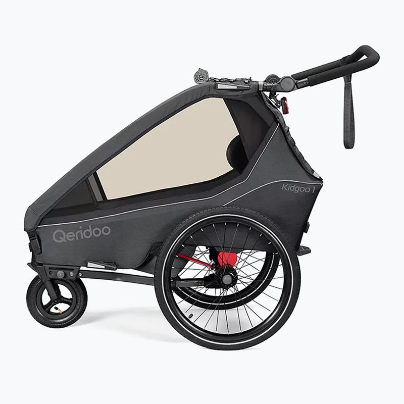 Qeridoo Kidgoo 1 rimorchio per bicicletta grigio acciaio scuro 2