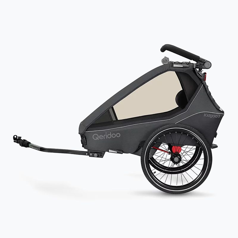 Qeridoo Kidgoo 1 rimorchio per bicicletta grigio acciaio scuro 3