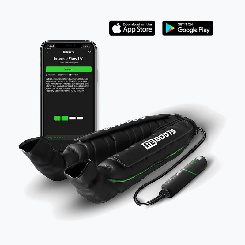 Gambali per il drenaggio linfatico REBOOTS Go Lite Recovery Pants 2.0 2025 Edition black/white/green 7