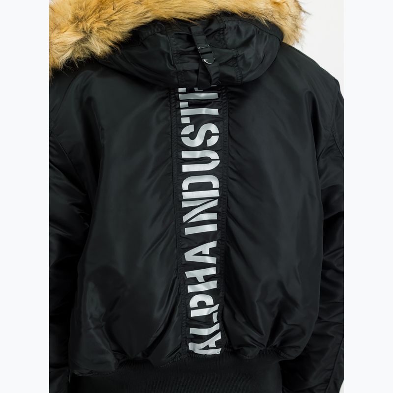 Giacca Alpha Industries 45/P Custom Bomber da uomo con cappuccio nero/riflettente 4