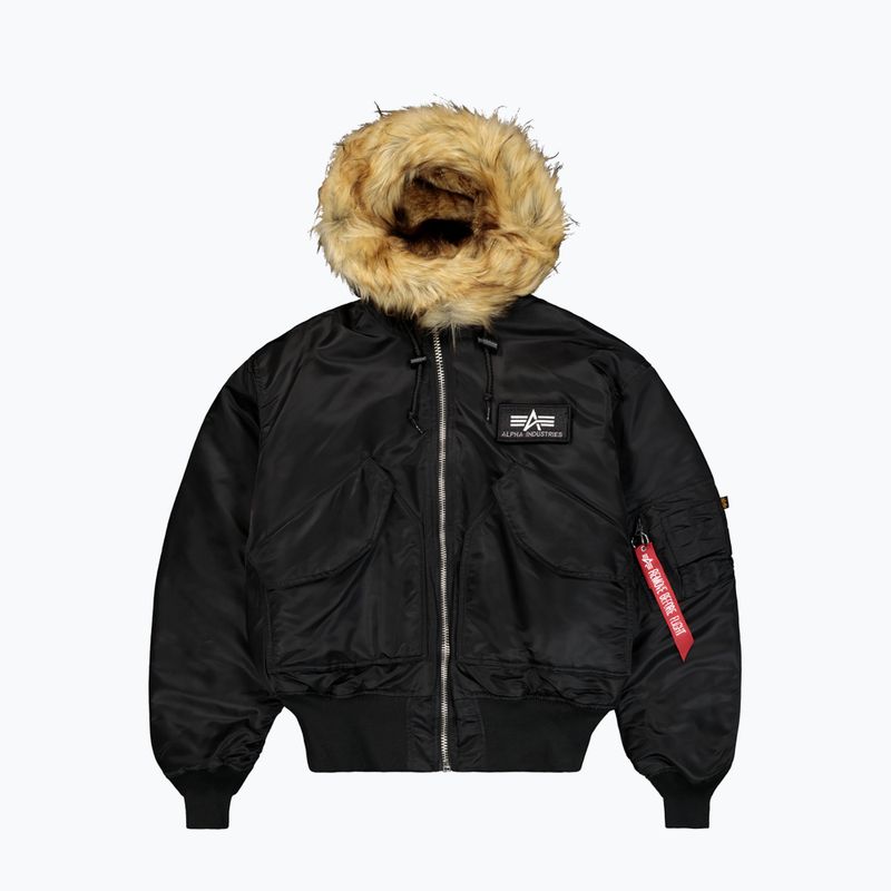Giacca Alpha Industries 45/P Custom Bomber da uomo con cappuccio nero/riflettente 7