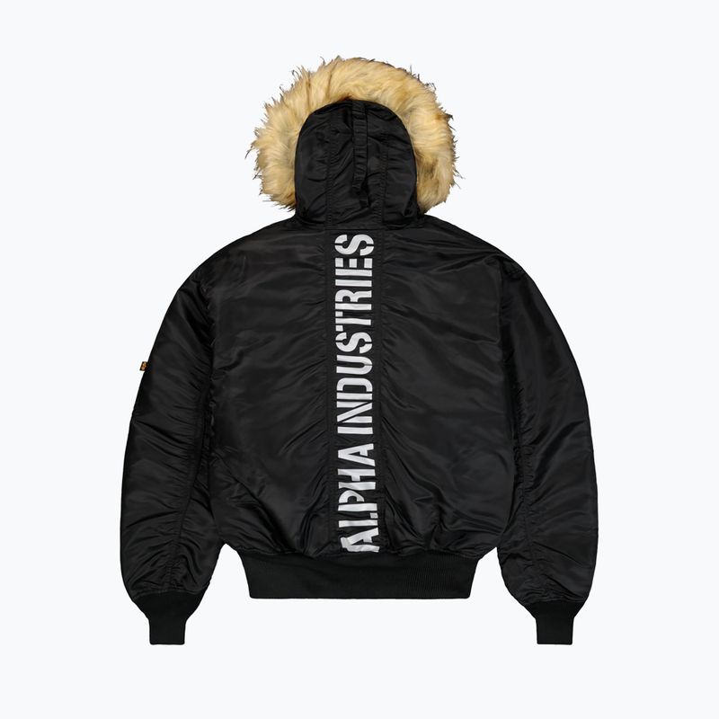 Giacca Alpha Industries 45/P Custom Bomber da uomo con cappuccio nero/riflettente 8