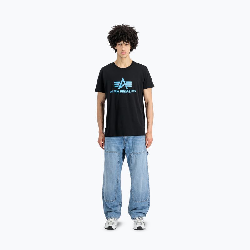 Alpha Industries polo uomo basic nero/blu 2