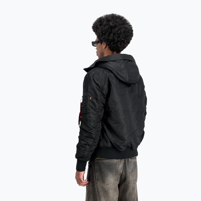 Uomo Alpha Industries MA-1 Bomber con cappuccio nero 3