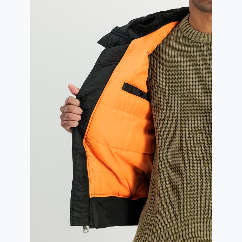 Uomo Alpha Industries MA-1 Bomber con cappuccio nero 4