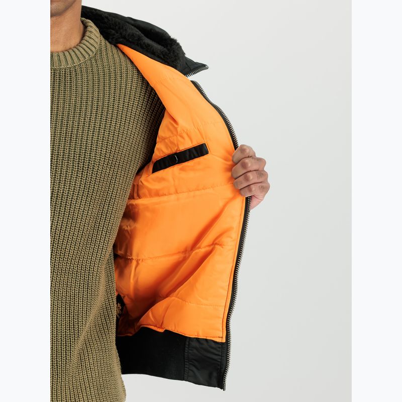 Uomo Alpha Industries MA-1 Bomber con cappuccio nero 5