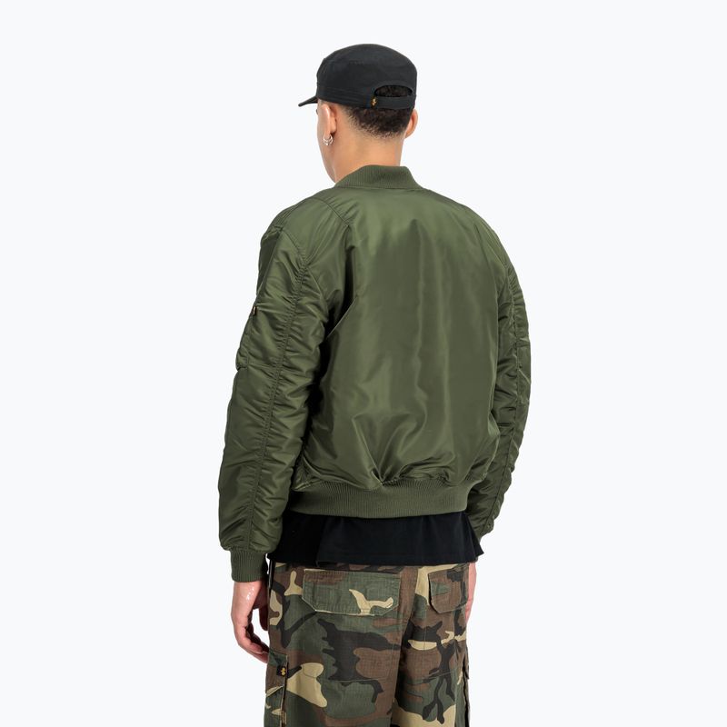 Alpha Industries MA-1 VF 59 Vintage Fit Bomber giacca da uomo verde scuro 3