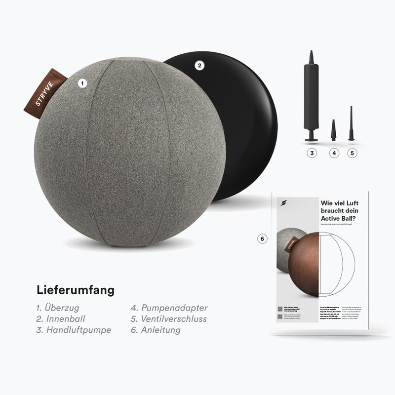 STRYVE Active Ball 65 cm grigio pietra 5