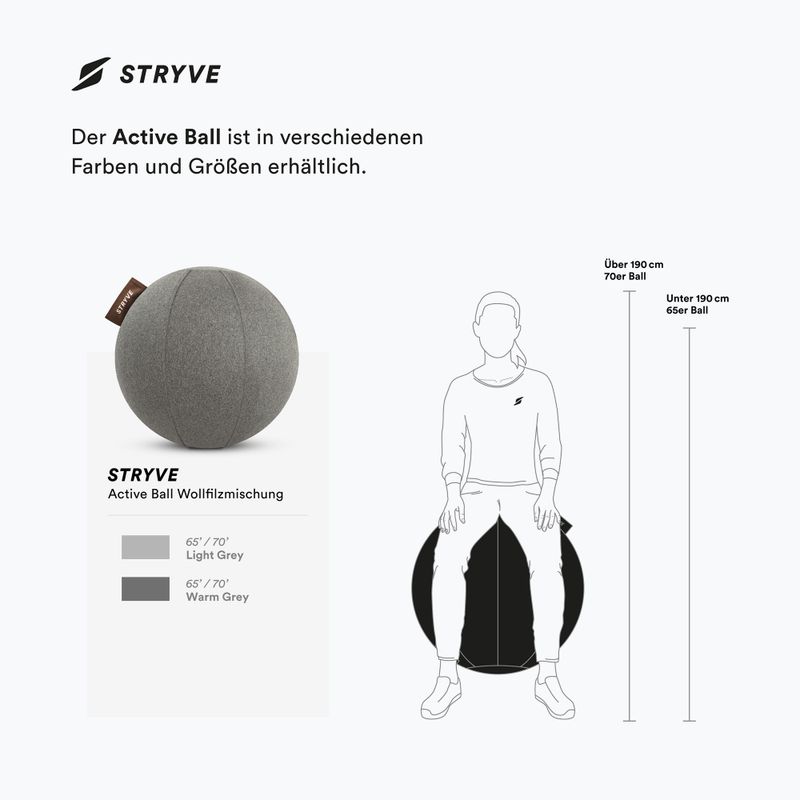 STRYVE Active Ball 65 cm grigio chiaro 5