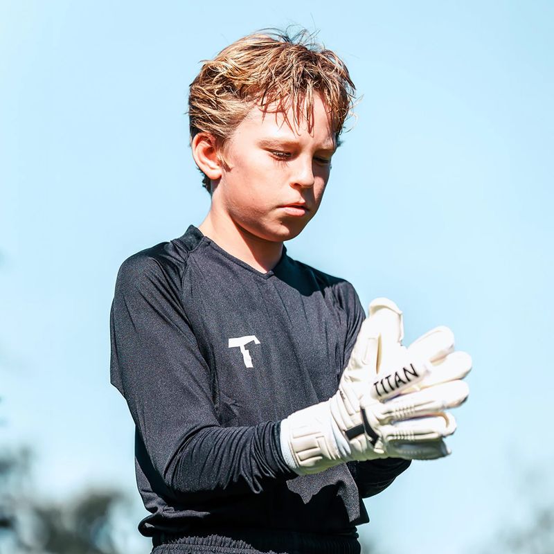 T1TAN Classic 1.0 White-Out Junior FP guanti da portiere per bambini bianchi 3