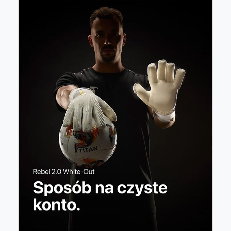 T1TAN Rebel 2.0 White-Out FP guanti da portiere bianchi 6