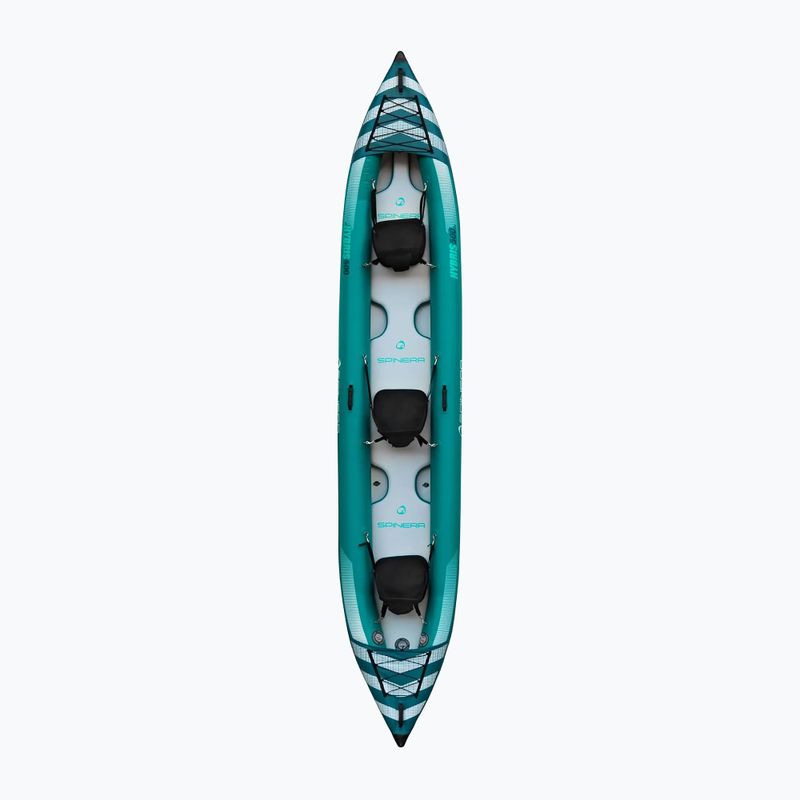 SPINERA Hybris 475 kayak gonfiabile per 3 persone di colore verde acqua/bianco/grigio 2