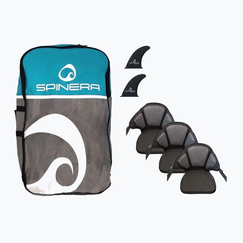 SPINERA Hybris 475 kayak gonfiabile per 3 persone di colore verde acqua/bianco/grigio 6