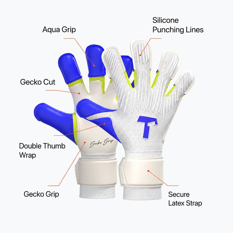Guanti da portiere T1TAN Rebel 2.0 X LORIS_GK white/blue/yellow 2