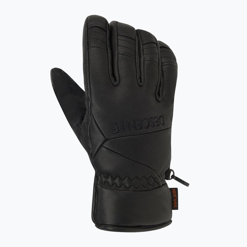 Guanti da sci da uomo Descente Black leather 2