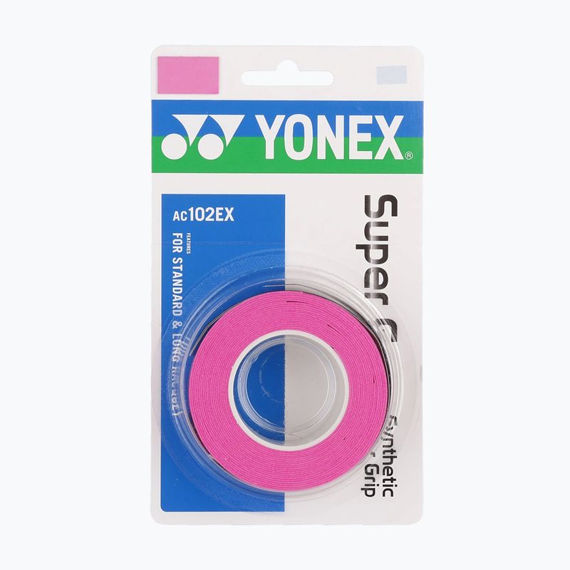 Fasce per racchette da badminton YONEX AC 102 EX 3 pezzi rosa