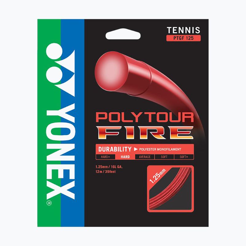 Corda da tennis YONEX Poly Tour Fire Set 12 m rosso