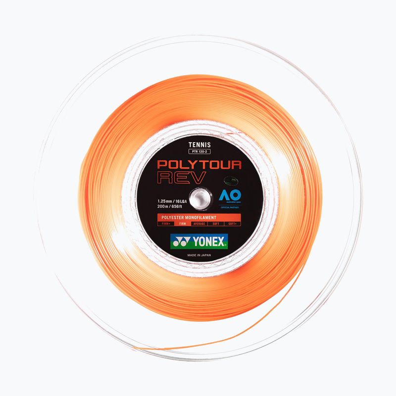 Corda da tennis YONEX Poly Tour Rev 125 Set 12 m arancione