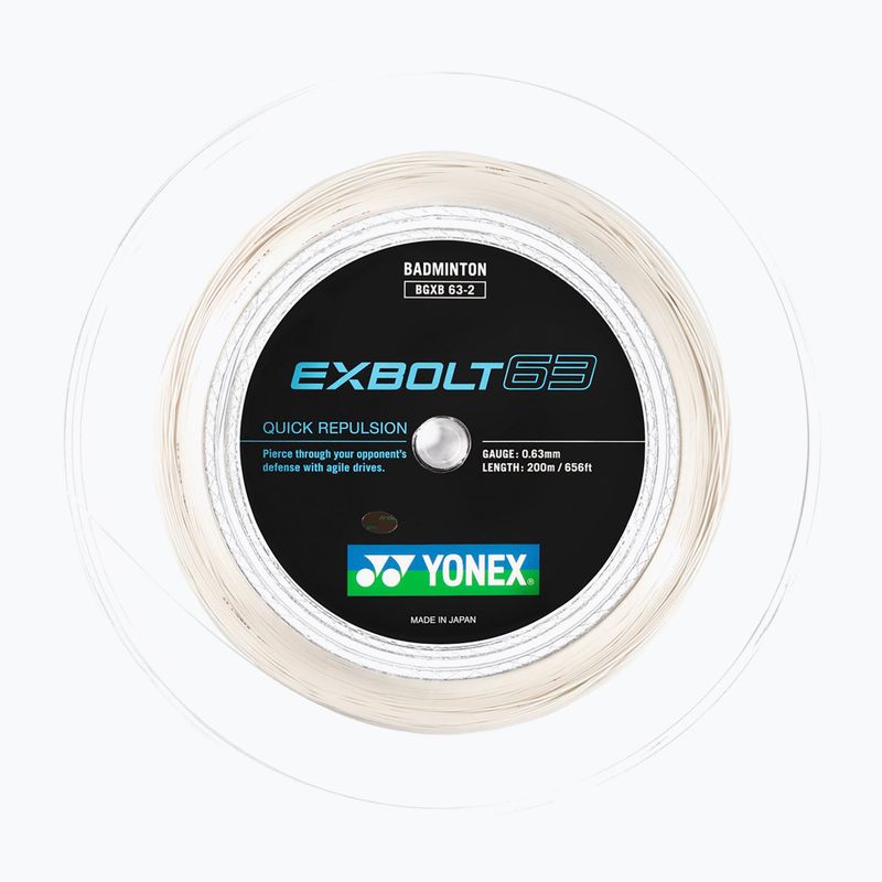 Corda da badminton YONEX Exbolt 63 Set 10 m bianco