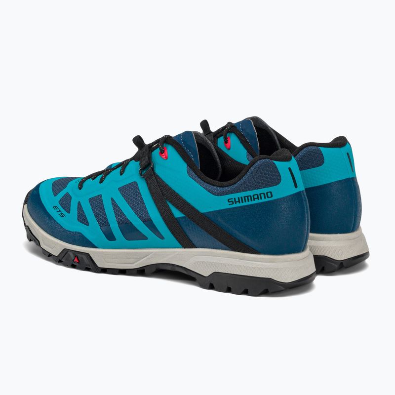 Scarpe da ciclismo con piattaforma da donna Shimano SH-ET500W blu 3