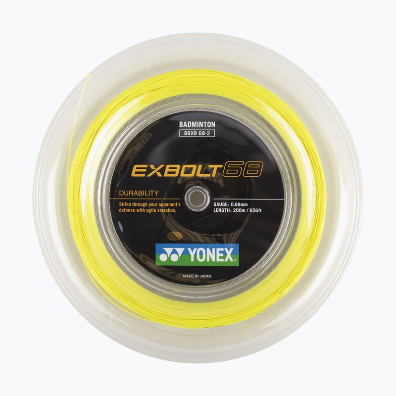 Corda da badminton YONEX Exbolt 68 Set 10 m giallo