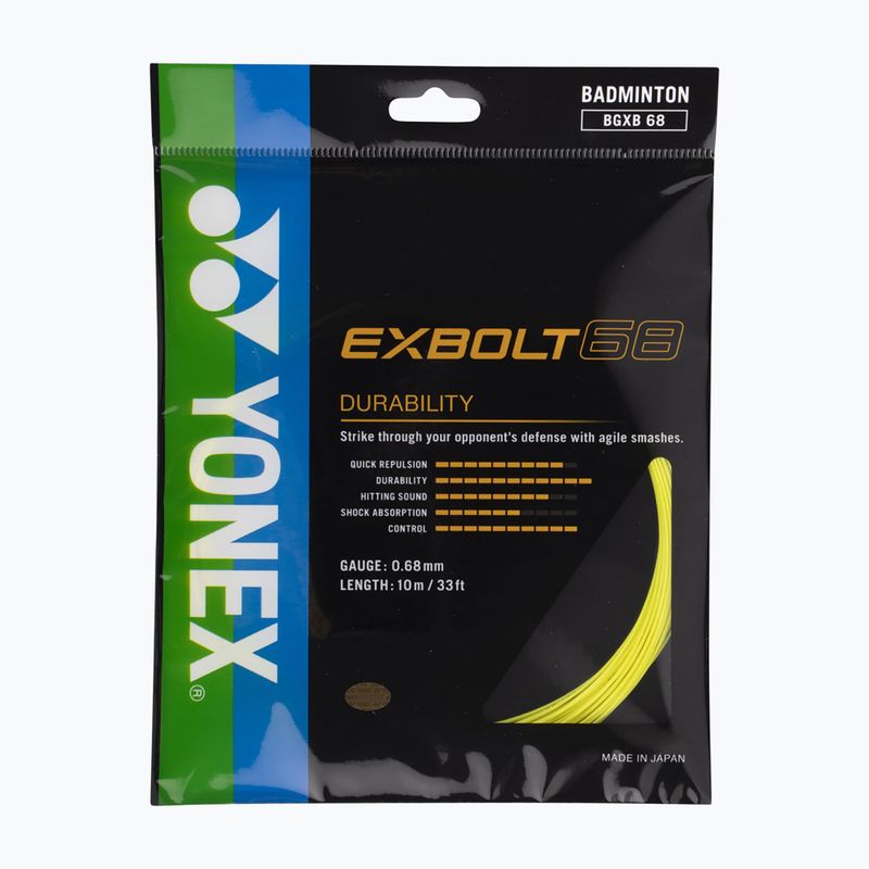 Corda da badminton YONEX Exbolt 68 Set 10 m giallo 2