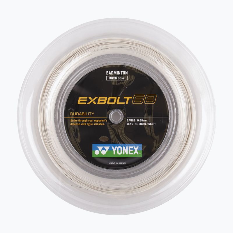 Corda da badminton YONEX Exbolt 68 Set 10 m bianco