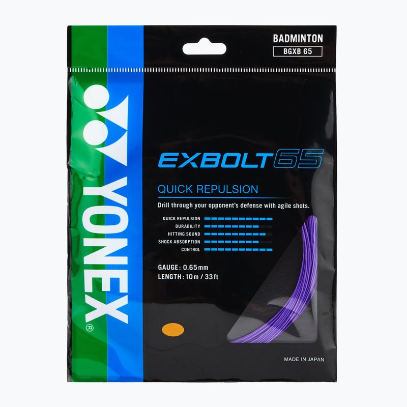 Corda da badminton YONEX Exbolt 65 Set 10 m viola