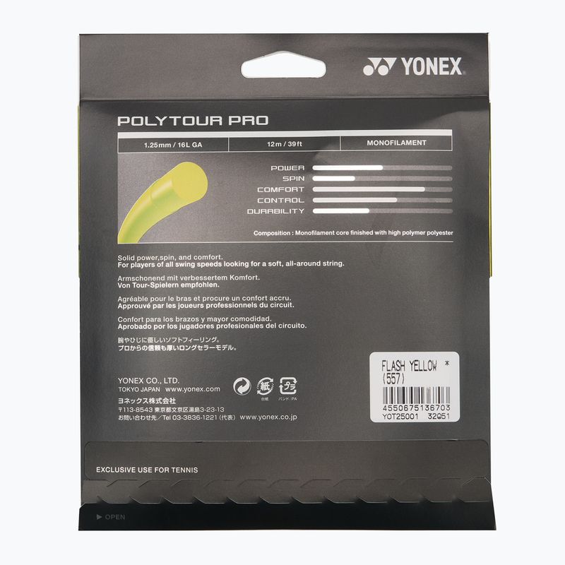 Set corde da tennis YONEX Poly Tour Pro 125 LE giallo 2