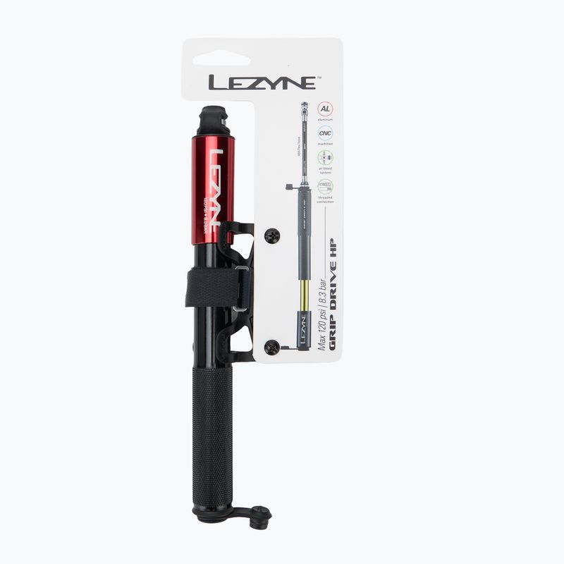 Pompa da bicicletta Lezyne Grip Drive HP M ABS FLEX 120psi rosso 4