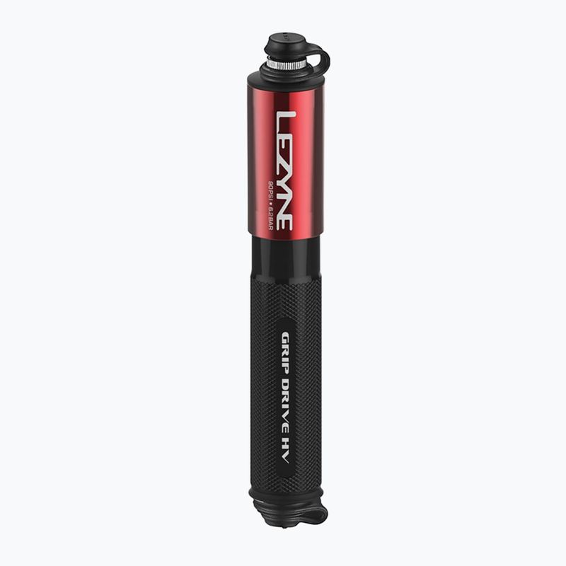 Pompa per biciclette Lezyne Grip Drive HV S ABS FLEX 90psi rosso
