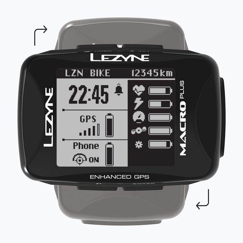 Lezyne Macro Plus GPS HRSC Set di contachilometri da bicicletta carico