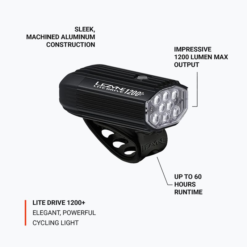 Luce anteriore per bicicletta Lezyne Lite Drive 1200+ Front satin black 4