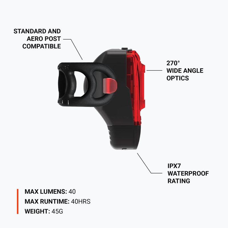 Lezyne KTV Drive+ nero, lampada posteriore per ciclismo 6