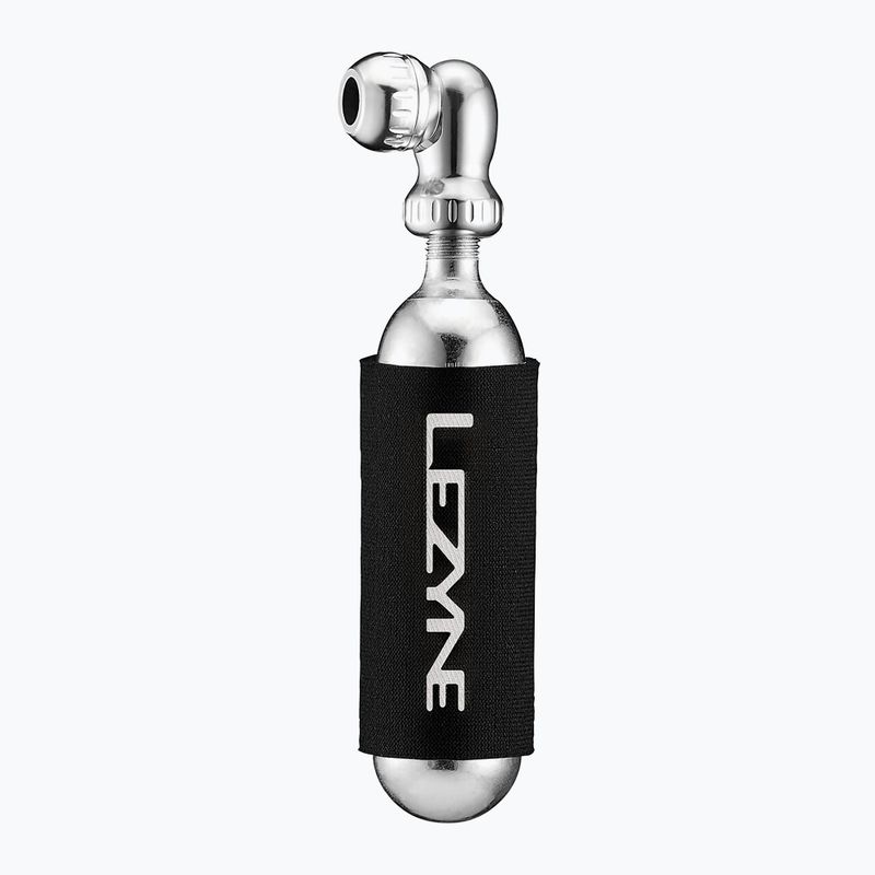 Pompa per bicicletta Lezyne Twin Speed Drive CO2 + 1x cartuccia da 16 g argento lucido
