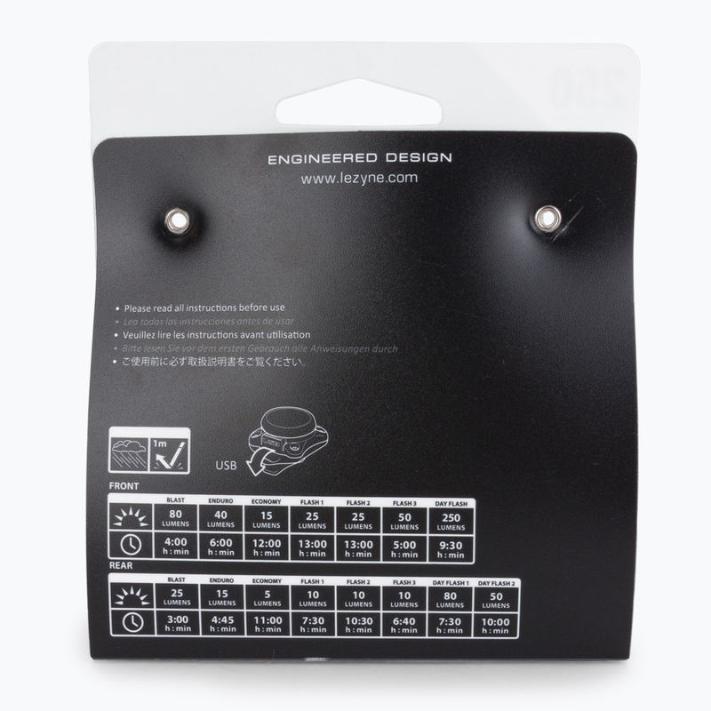 Set di luci per bicicletta Lezyne Zecto Drive USB nero 2