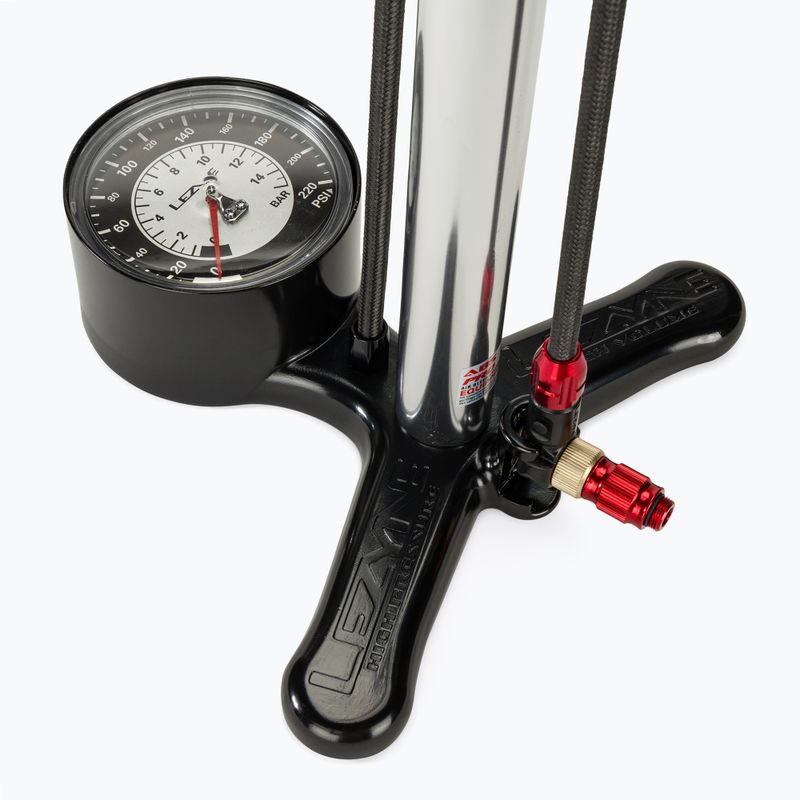 Pompa da bicicletta Lezyne CNC Floor Drive 3.5 argento lucido 2