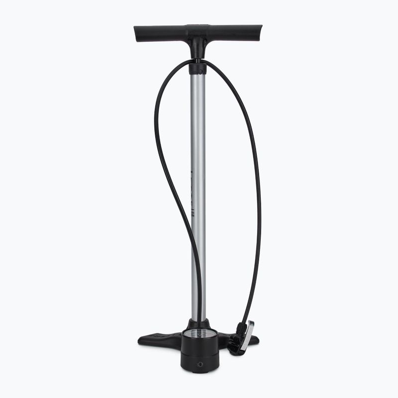 Lezyne Macro Floor DV Pompa per bicicletta a doppia valvola 220psi argento