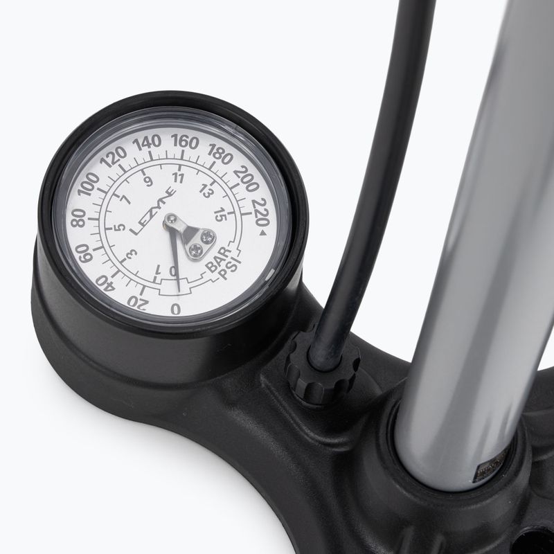 Lezyne Macro Floor DV Pompa per bicicletta a doppia valvola 220psi argento 3