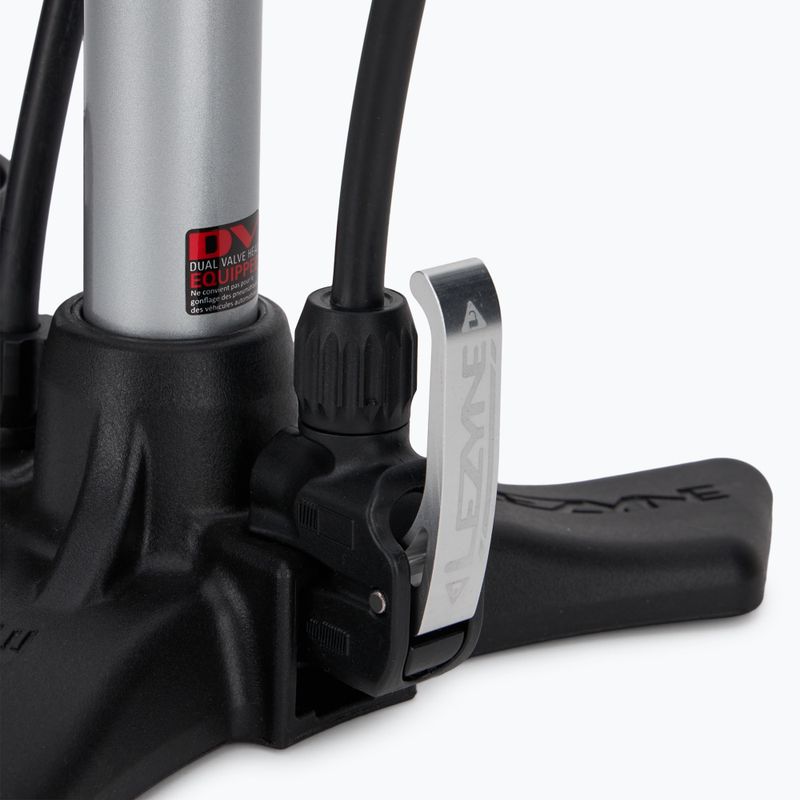 Lezyne Macro Floor DV Pompa per bicicletta a doppia valvola 220psi argento 4