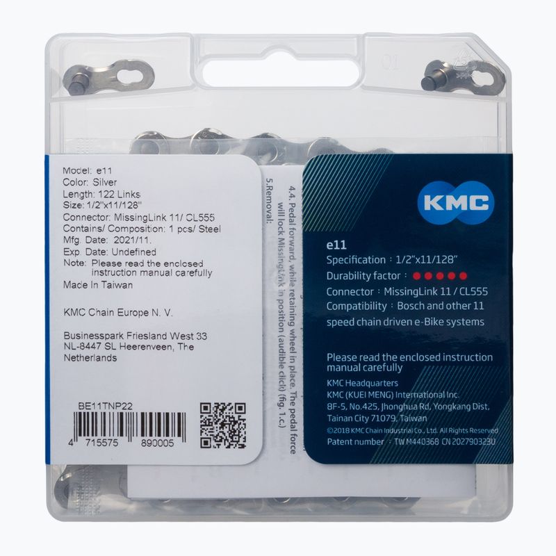 Catena per bicicletta KMC E11 x122 argento 2