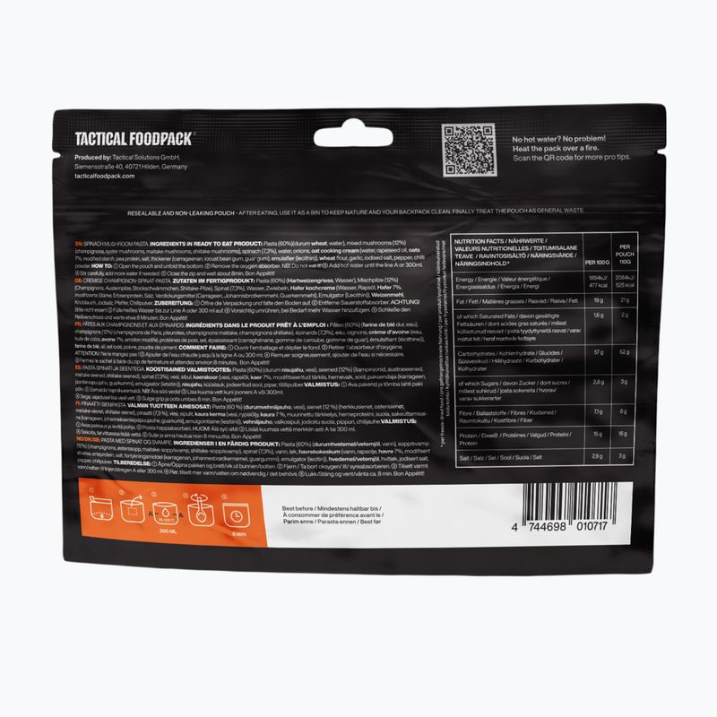 Alimenti liofilizzati Tactical Foodpack Pasta di funghi spinaci Vege 110 g 3