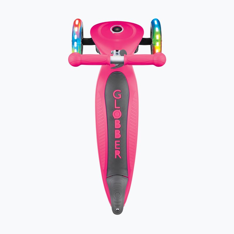 Monopattino a tre ruote per bambini Globber Junior Foldable Lights rosa intenso 4