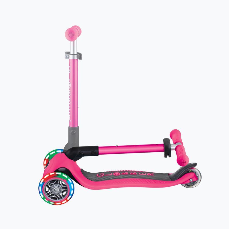 Monopattino a tre ruote per bambini Globber Junior Foldable Lights rosa intenso 6