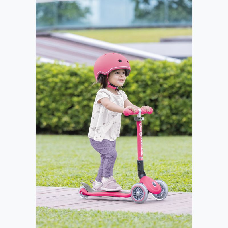 Monopattino a tre ruote per bambini Globber Junior Foldable Lights rosa intenso 9